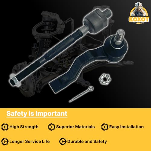 4pcs Front Inner & Outer Tie Rod Ends Kit Fit for INFINITI G35 2003 2004 2005 2006, Fit for INFINITI G35 Coupe 2007, Fit for Nissan 350Z 2003.-2009 | EV80279 ES80578 ES80579 - size: EV80279 X2 ES80578 ES80579