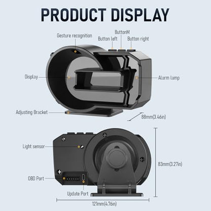ARTILAURA HUD Head Up Display for Car, OBD2+GPS, Digital Speedometer