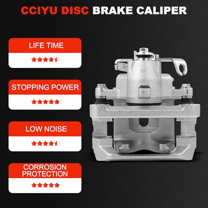 cciyu Rear Left Disc Brake Caliper Assembly With Bracket 18B4909 - size: Rear Left[18B4909]