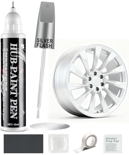 Amiss Sliver Flash Rim Repair Kit, Wheel Paint and Rim Paint Touch Up Pen for Curb Rash, Universal Alloy Wheel Scratch Repair for Scratches and Scuffs, Car Accessories (Sliver Flash) - color: Sliver Flash