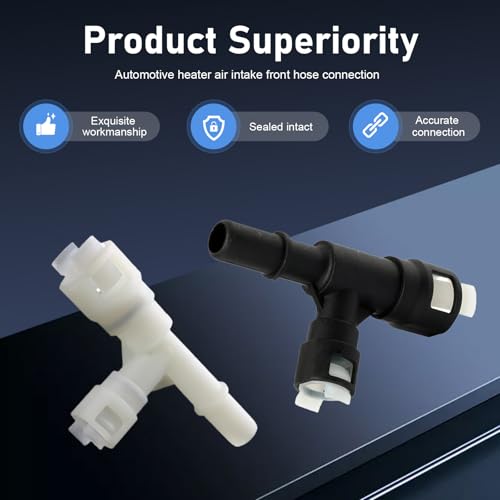 2 PCS Car Heater Inlet Hose Joint, Three-way Plastic Cooling Heater Hose Connector, Compatible with Cadillac Chevrolet GMC 15055343 15055342, Plastic Heater Core Hose Tee Connector Replacement