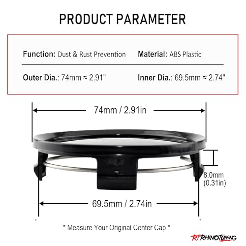 RTrhinoTuning 4PCS 74mm Wheel Center Caps Black Center Cap for Rim A1714000125, OD: 74mm/2.91in ID: 69.5mm/2.74in - color: Black