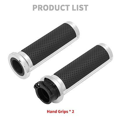 1 Inch Cable Throttle Handlebar Grips Motorcycle Hand Grips - color: #3 Chrome