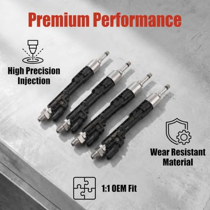 4Pcs Fuel Injectors Fit for 2011-2016 3.0L BMW 135i, 135is, 335i, 535i GT, 535i xDrive, 740Li xDrive, ActiveHybrid 5/7, X1 X3 X5 X6 xDrive35i, 13647597870