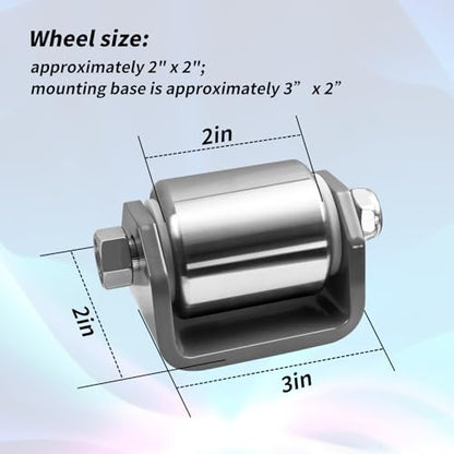 4 Pcs 2" Steel Trailer Roller Fits RV Trailers， Motorhome and 5th Wheels