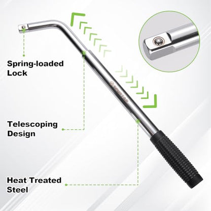 Spurtar Telescoping Lug Wrench 1/2 Drive 17/19mm 21/23mm Sockets - size: Telescoping