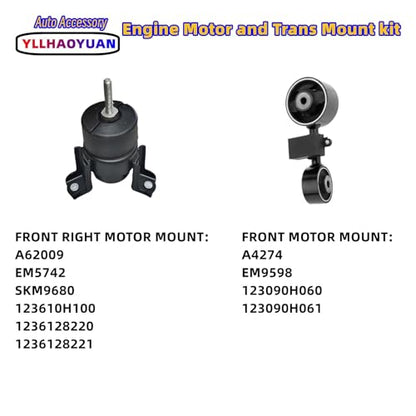 Yllhaoyuan Engine Motor Transmission Mount Set for 2007-2011 Camry 2.4L - size: 2007-2011 Camry 2.4L