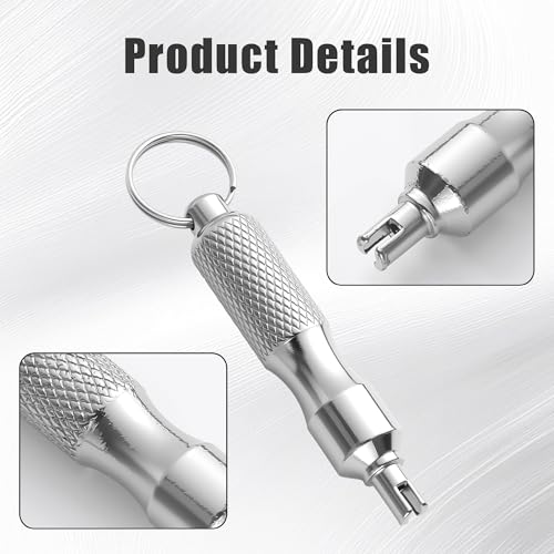 2 Pcs Valve Core Removal Tool Keychain, Stainless Steel