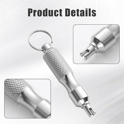 2 Pcs Valve Core Removal Tool Keychain, Stainless Steel