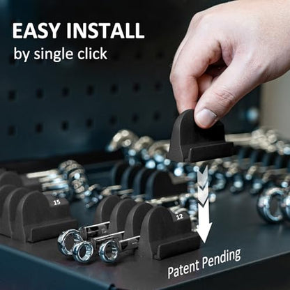 DEHOYI 80 pcs Modular Wrench Organizers for Tool Drawers - Wrench Rack with Metric & SAE Labels, Perfect Tool Storage Holder. Gift for father, brother and boyfriend (No Magnet, Black) - style: No-Magnet(80 pcs Black)