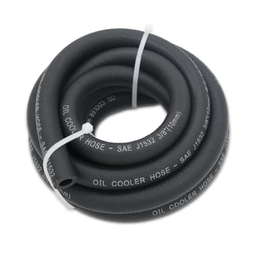 3/8 Transmission Oil Cooler Hose - 300 PSI Fuel Line Hose J1532 For Transmission Fluid, Oil, Coolant, Diesel, Hydraulic Fluid, Lubricant, Gas - size: 3/8 10FT without Clamps