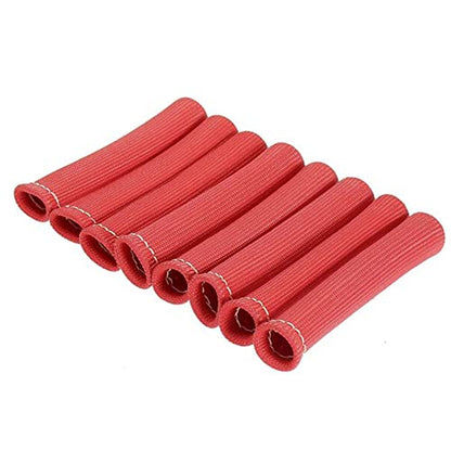 Spark Plug Wire Heat Shield Spark Plug Wire Heat Shield Sleeve Spark Plug Boot Protector Boots Wrap for SBC BBC 350 454 8PCS Plug Wire Covers - 2500F High Temp Protection (Red) - color: Red