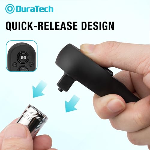 DURATECH 1/4-Inch Drive Ratchet, 90-Tooth Quick-Release Ratchet Wrench - size: 1/4"(Black)
