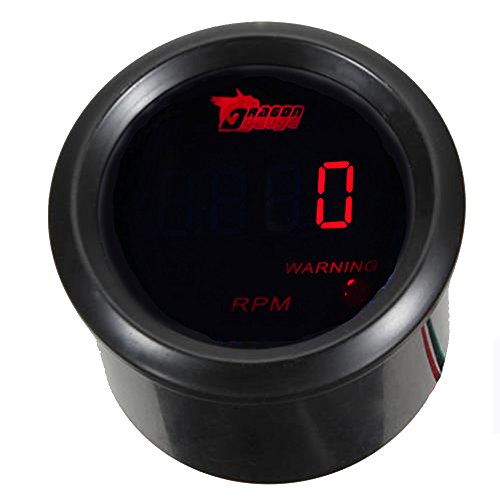 ESUPPORT Car 2" 52mm Digital Tacho Gauge RPM Tachometer Gauge Meter 0-9999 - color: Tacho Gauge