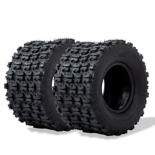 TUFFIOM Set of 2 ATV UTV Tires, 20x11-9 6PR Off-Road Tubeless Sport Trail Tire for All-Terrain, ATV Tire