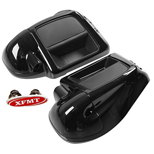 XFMT Lower Fairing Motorcycle Lower Vented Leg Fairing with Glove Box Fit for 2014-2024 Harley Touring Air-Cooled Road King Street Glide Electra Glide Ultra Classic, Vivid Black - color: Vivid Black For Harley Touring '14-Later