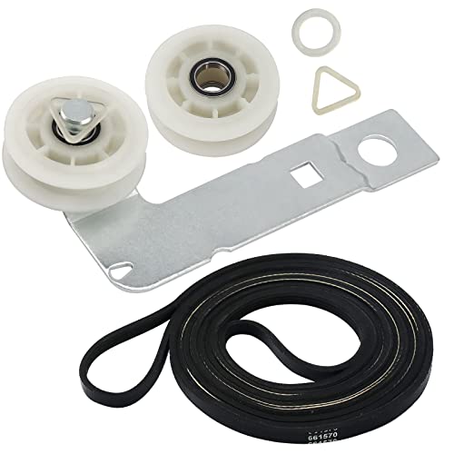 2026 Upgraded 661570V 661570 & 279640 & W10837240 Dryer Drum Belt Idler Pulley and Pulley Kit Fit for Whirlpool Maytag Ken-More Dryers Pulley WED9200SQ0 WED5600XW0 PS11726337 W10547290 by Blutoget