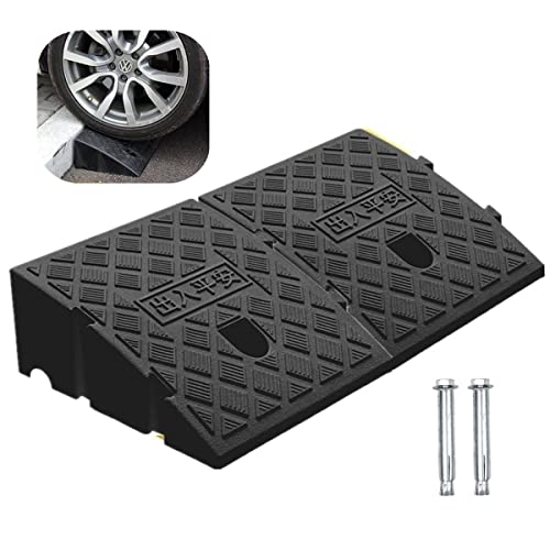 2 Pack 5.1" High Portable Curb Ramps Lightweight Plastic, Heavy Duty Plastic Threshold Ramp Set for Low Cars Driveway Loading Dock BikeMotorcycle Wheelchair Mobility, 5.1" H x 9.9" L x10.6 W (2 Pack) - size: 5.1"H x 9.9"L x10.6"W (2 Pack)