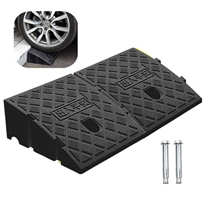 2 Pack 5.1" High Portable Curb Ramps Lightweight Plastic, Heavy Duty Plastic Threshold Ramp Set for Low Cars Driveway Loading Dock BikeMotorcycle Wheelchair Mobility, 5.1" H x 9.9" L x10.6 W (2 Pack) - size: 5.1"H x 9.9"L x10.6"W (2 Pack)