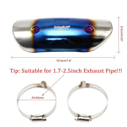 Exhaust Heat Shield Muffler Pipe Heat Cover Protector Guard Imitation Carbon Fiber Stainless Steel (B) - size: B