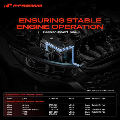 A-Premium Lower Engine Radiator Coolant Hose - size: Lower