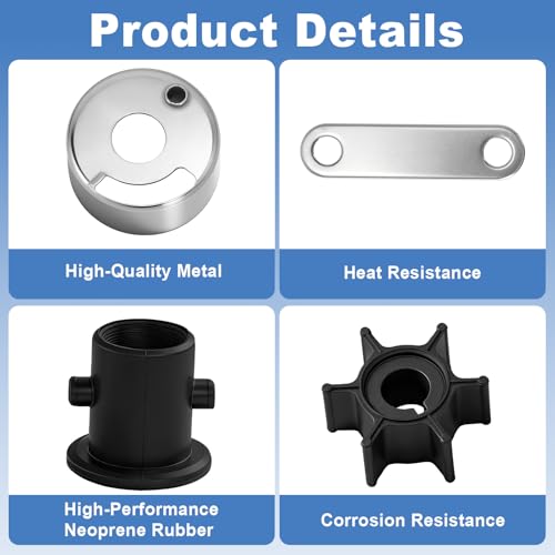 6N0-W0078 Water Pump Impeller Repair Kit Fits Yamaha 2-Stroke 6HP 8HP Motor