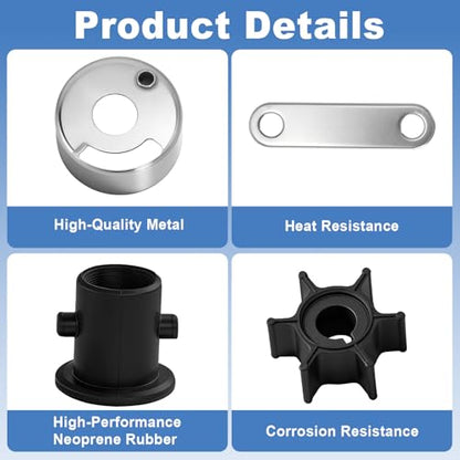 6N0-W0078 Water Pump Impeller Repair Kit Fits Yamaha 2-Stroke 6HP 8HP Motor