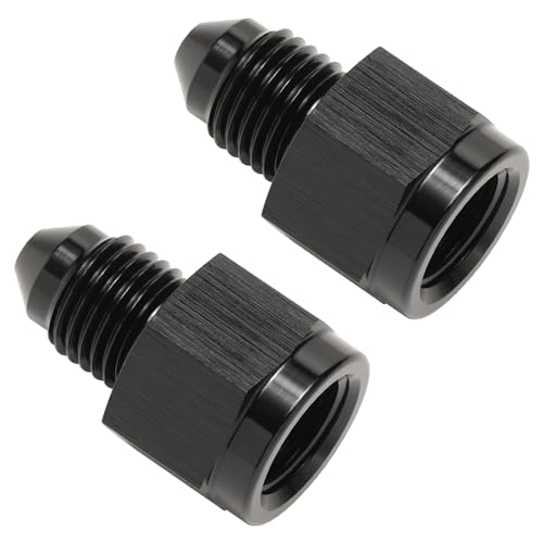 4AN Female to 3AN Male Flare Reducer Adapter Fitting Connector Aluminum Black, Pack of 2 - color: Black - 2pcs, size: 4AN Female to 3AN Male
