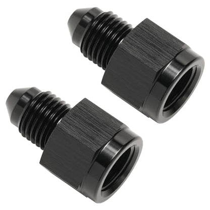 4AN Female to 3AN Male Flare Reducer Adapter Fitting Connector Aluminum Black, Pack of 2 - color: Black - 2pcs, size: 4AN Female to 3AN Male