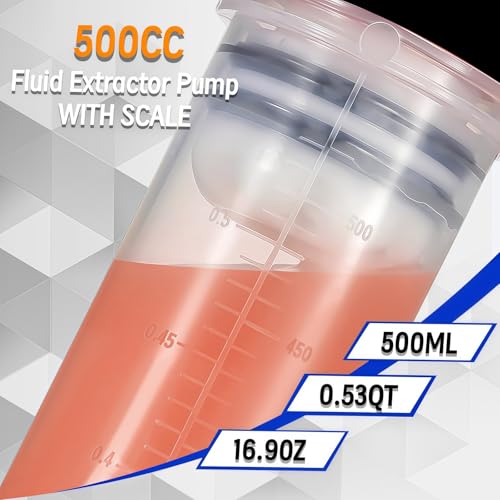 500CC Fluid Extractor Pump Kit with 28" Soft Hose & Two 12" Extension Tubes
