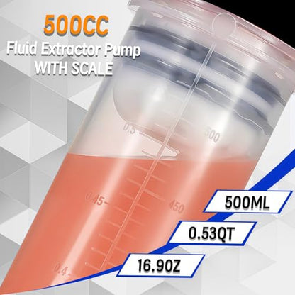 500CC Fluid Extractor Pump Kit with 28" Soft Hose & Two 12" Extension Tubes
