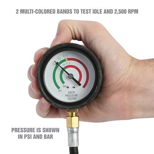 OEMTOOLS 37263 Exhaust Back Pressure Tester/Gauge Kit with psi/Bar Readings