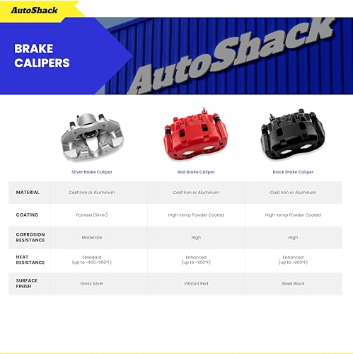 AutoShack Front & Rear Brake Calipers with Bracket, 4pcs