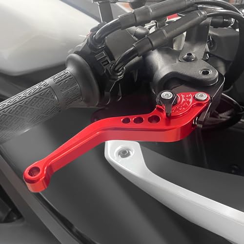 CNC Motorcycle Adjustable Brake Clutch Levers Short Compatible with Yamaha YZF-R7 R7 2021 2022 2023 2024 Adjustable Handlebars Brake and Clutch Levers Set (Red) - size: R7 Red