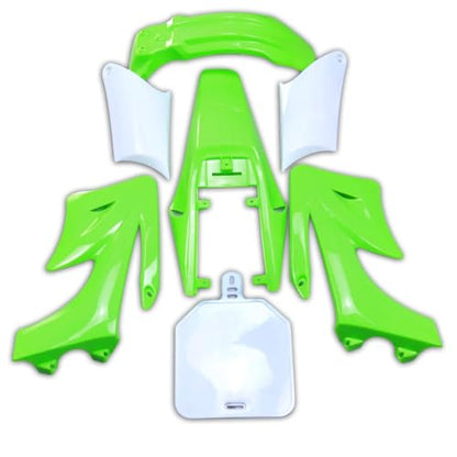 Motorcycle Full Fender Fairing Kit for Apollo 110cc 125cc 140cc 150cc 200cc 250cc Dirt Pit Bikes | Durable ABS Plastic Panels with Front, Rear Fender, Number Plate & More (Green) - color: Green