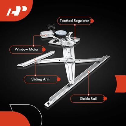 A-Premium Rear Driver Side Power Window Regulator with Motor (6-Pin)
