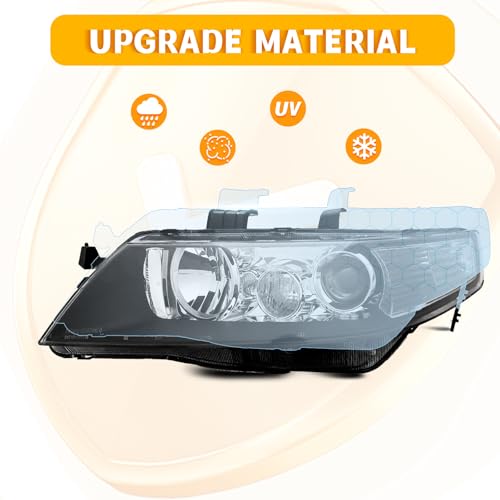 Headlights Assembly LH+RH Replacement for Acura TSX 2004-2005 - color: black