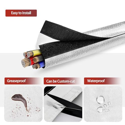 Wire Heat Shield Wrap for Car Hose Lines, 1-1/4" I.D.x 10FT, Silver - color: Silver, size: 1-1/4" I.D. x 10FT