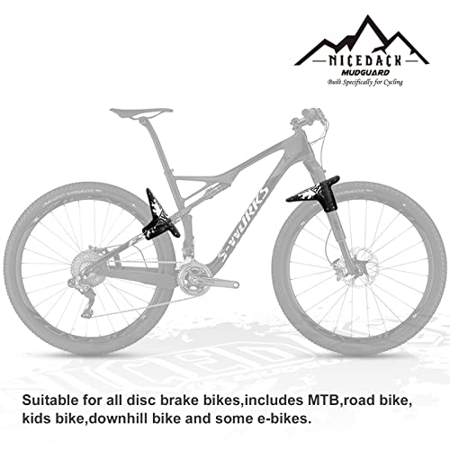 Mountain Bike Fenders, Fits 20-29 Inch MTB, 2-Piece Set - color: A-White