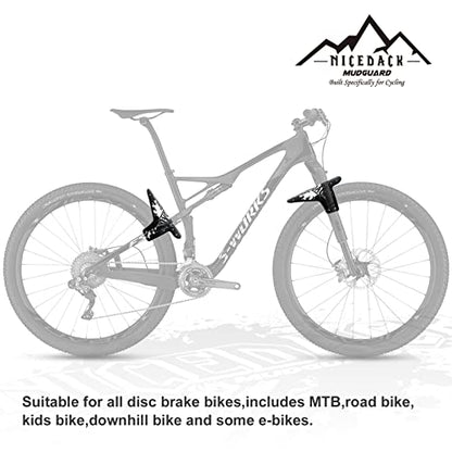 Mountain Bike Fenders, Fits 20-29 Inch MTB, 2-Piece Set - color: A-White