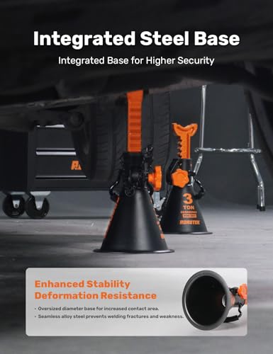 Jack Stands 3 Ton with Double Locking, Heavy-Duty Car Jack Stands, 1 Pair - size: 3 Ton | Standard