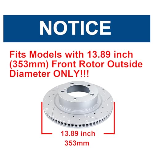 Acinoparts Front (13.89") Brake Kit for 2007-2021 Toyota Tundra 2008-2022 - size: HMBK22202