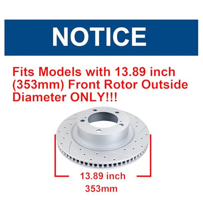 Acinoparts Front (13.89") Brake Kit for 2007-2021 Toyota Tundra 2008-2022 - size: HMBK22202