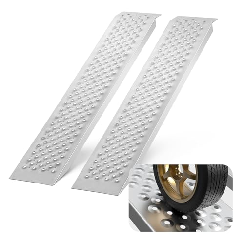 VEVOR Aluminum Ramps, 880 LBS Capacity 47.2" x 8.5" Loading Ramps for Motorcycle, Dirt Bike, Trailer, ATV, UTV, Garden Tractor and Lawn Mower, 2PCS - size: 880 lbs