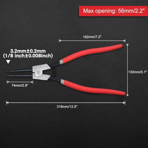 13-Inch Snap Ring Plier Heavy Duty External Straight Jaw - style: 13" External Straight