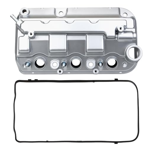 MITZONE Front Valve Cover Compatible with 2008-2017 Honda Accord Pilot Odyssey Crosstour Ridgeline Acura TL RDX 3.5L Replace 12310R70A00 12310R70A10 - color: Silver