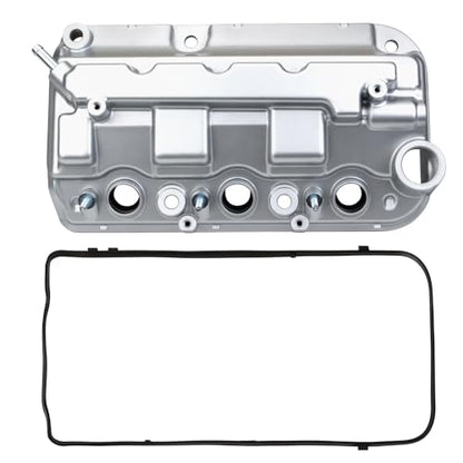 MITZONE Front Valve Cover Compatible with 2008-2017 Honda Accord Pilot Odyssey Crosstour Ridgeline Acura TL RDX 3.5L Replace 12310R70A00 12310R70A10 - color: Silver