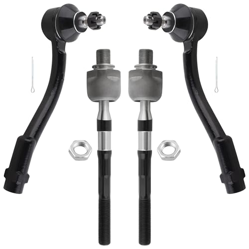 BOXI EV800365 ES800287 ES800288 Front Inner and Outer Tie Rod End Links Fit for Hyundai Accent 2006 2007 2008 2009 2010 2011 (Pack of 4)