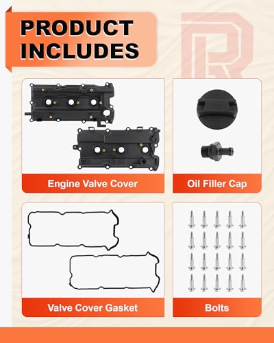Engine Valve Cover w/Gasket, Bolts & Oil Cap for 3.5L Altima Maxima Quest - size: 13264-7Y010, 132647Y000