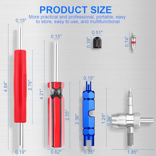 Suaika Brand Tire Valve Stem and Valve Core Removal Tool Set, 44 pcs